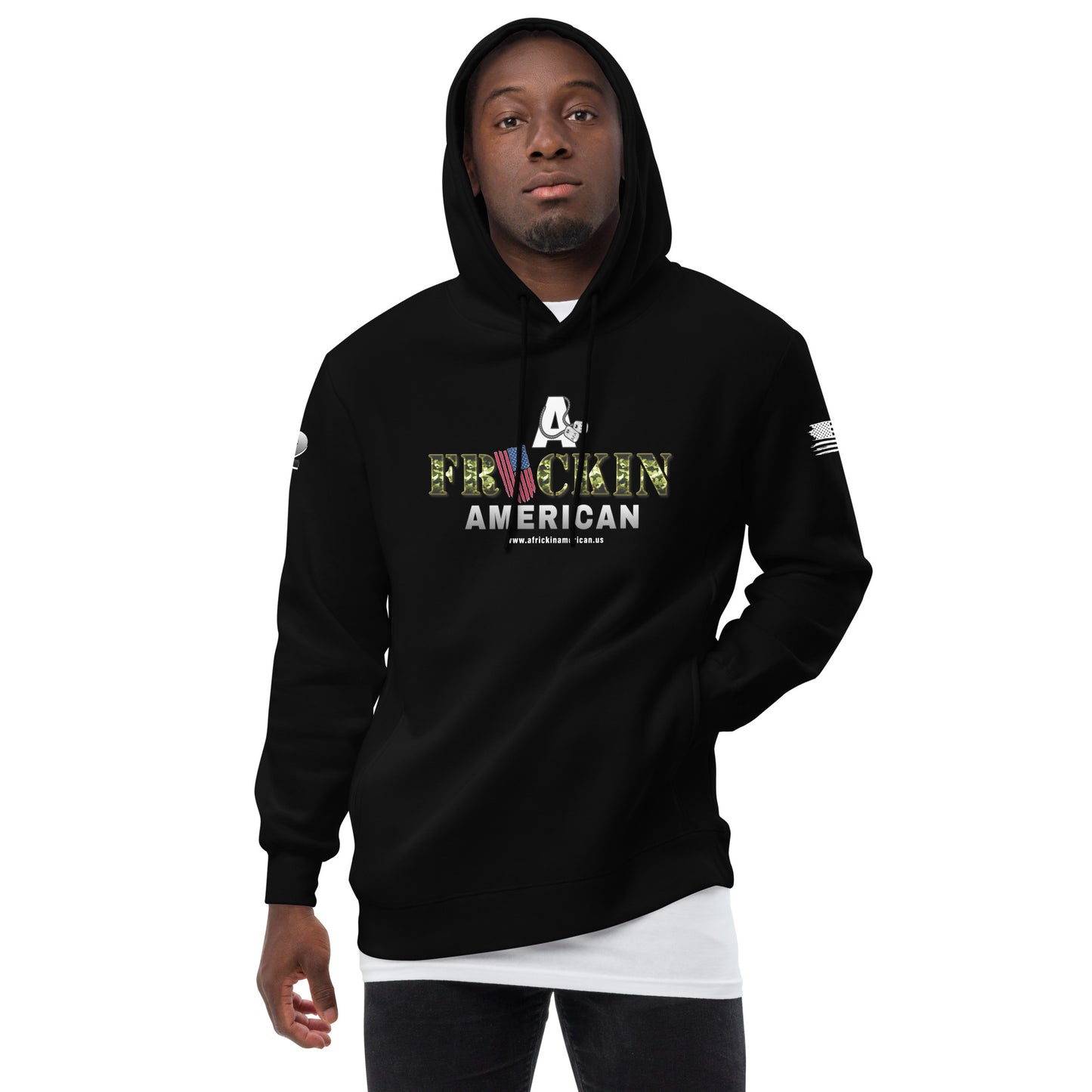 A Frickin American with Flag - Unisex fashion hoodie